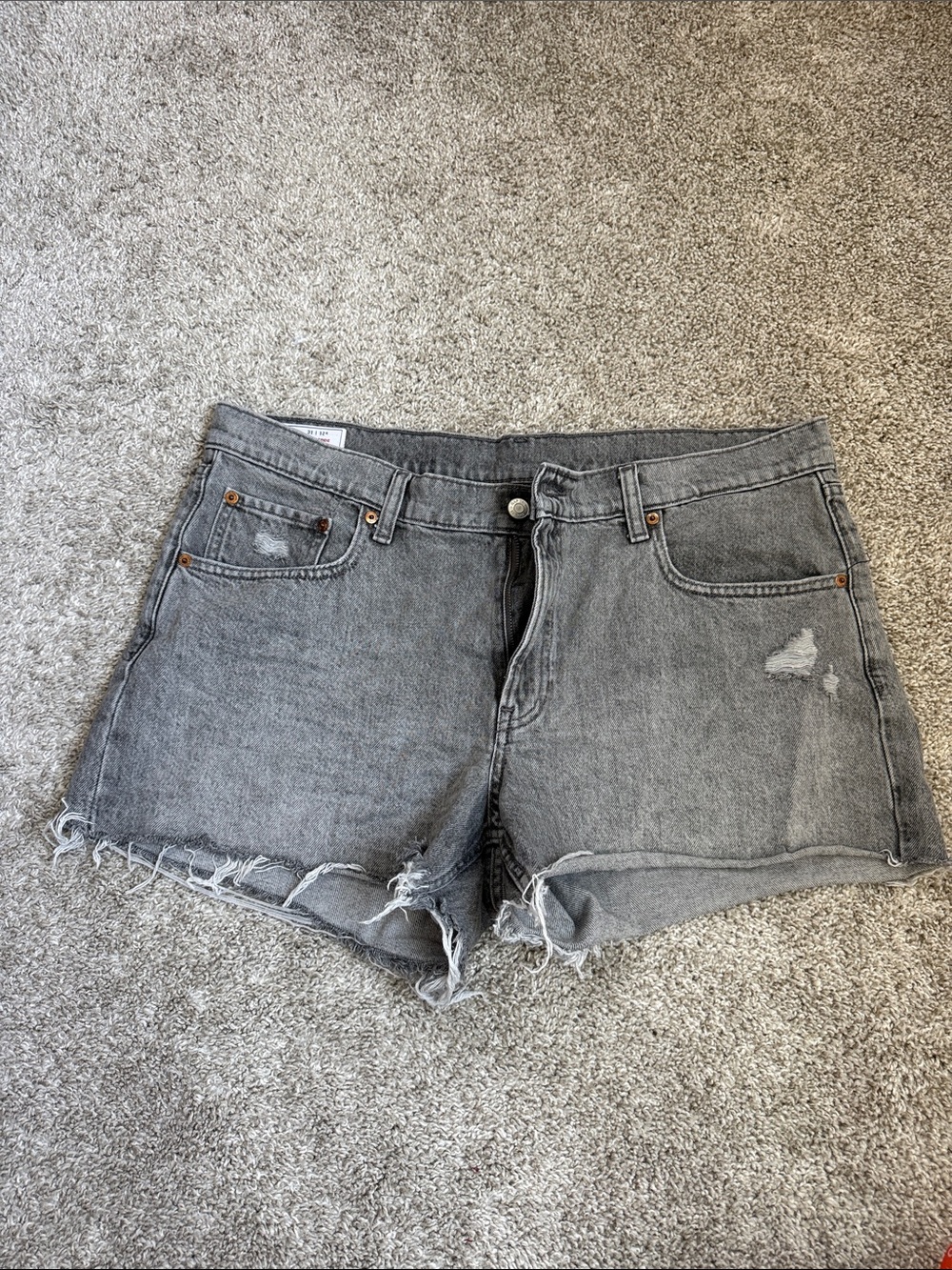 GAP Gray Distressed Denim Cutoff Shorts